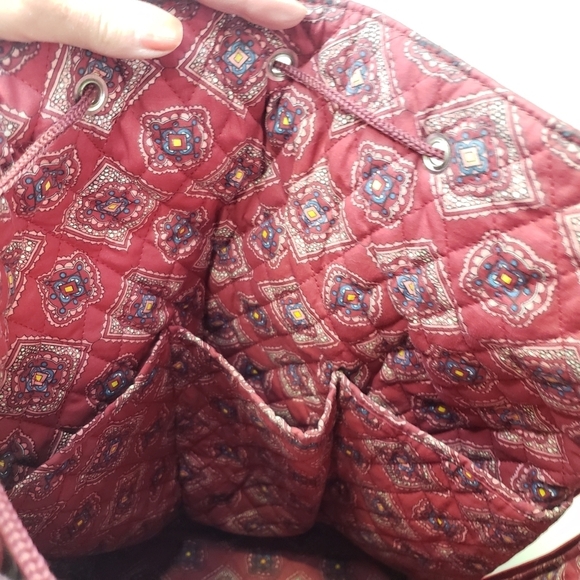 Americana by Sharif Large Quilted Drawstring Duffel Bag Travel Bag Backpack - Picture 12 of 12